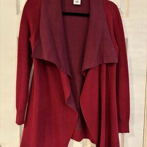 CAbi Style 3479| Burgundy Draped Open-Front Cardigan | Size Small | EUC